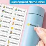 60 PERSONALISED KIDS STICK ON NAME LABELS STICKERS FOR SCHOOL Bottles WATERPROOF