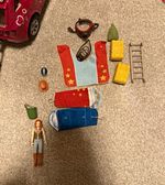 Car & Horse Trailer Lot Red/White with Horse & Girl Fashion Doll, Opening Doors