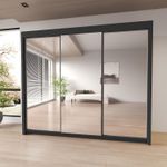 Milan Modern full mirror Sliding door Wardrobe in 5 Sizes 4 Colors