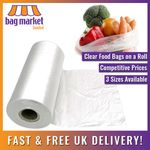 Plastic Food Bags on a Roll Semi Clear Poly for Fruit Veg Meat Butcher Sandwich