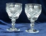 Royal Brierley CLARET Crystal small wine glasses pair, marked, boxed