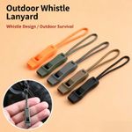 5PCS Outdoor Loud Emergency Safety Whistle Rope Camping Hiking UK