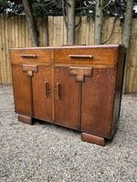 Art Deco Oak Cocktail Cabinet Sideboard Vintage Cupboard 1940’s Drawers