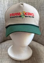 Farm King Trucker Hat Snapback Cap Outdoor Cap Green Beige Mesh Farming USA