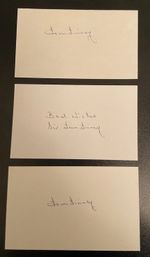 Tom Finney Preston & England Legend . Autographs on White Cards x3 Signed PNE  