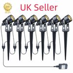 4/6/8PCS LED Garden Spike Lights Mains Powered IP65 Outdoor Landscape Spotlight