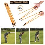2 Pack Golf Alignment Stick Collapsible Golf Practice Rods Swing Trainer Tools