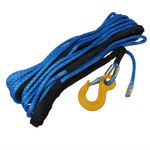 Synthetic Recovery Winch Rope with Hook (8MM x 15M - 12MM x 30M Heavy Duty Tow)