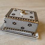 Anthropologie Bistro Tile Stoneware Hello Small Butter Dish Half Pack Size