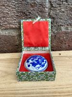 Antique Oriental ceramic ink pot calligraphy dragon