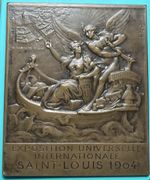 1904 St LouisExposition Universelle Conuite Francis Av Plaque Medal 63x73