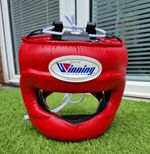 Winning Boxing Headguard Red Protective Head Gear Size L Made in Japan