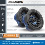 Lithe Audio LBT4 4" Wireless Bluetooth Ceiling Speakers Kitchen Bathroom Pair