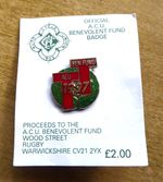 1997 ACU BENEVOLENT FUND ISLE OF MAN TT BADGE ON ORIGINAL CARD - IoM MANX T.T.