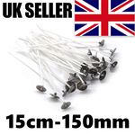 150mm Pre Waxed Candle Wicks With Sustainers  Craft Candle Making 15cm UK SELLER