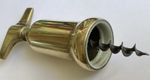 Vintage Old Solid Brass Barrel Corkscrew Mid Century Bar Tool