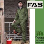 Mens Coverall Stud Front Polycotton Hard wearing Boilersuit Olive Green Workwear