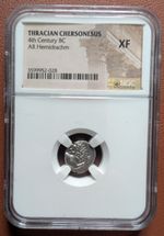 4th Century BC Silver Thracian Chersonesus Hemidrachm Lion NGC Graded XF