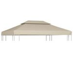 Gazebo Cover Canopy Replacement Garden Top Tent Roof Marquee Patio Beige 3 x 4 m