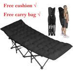 Adults Folding Sleeping Bed Guest Bed Outdoor Portable Camping Cots + Mat + Bag