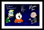 Stephen Merchant & Ricky Gervais & Karl Pilkington Signed & Framed Photo