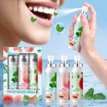3pcs Breath Freshener Spray Set, Featuring Mint/watermelon/peach Flavors EN9004