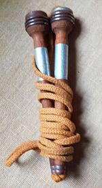 Vintage Skipping/Jump Rope with Wooden Handles & Metal Trims 