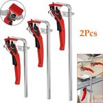 2 x Alloy Steel Quick Ratchet Track Saw Guide Rail Clamp for MFT Table Woodwork