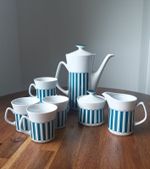 Vintage Polish Włocławek Porcelain Tea Coffee Set For 4