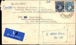Nigeria Registered Airmail Ibadan to Belgium KGVI 3d & 1/3 1949