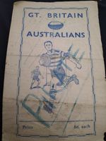 GREAT BRITAIN V AUSTRALIA RUGBY LEAGUE PIRATE PROGRAMME 1952 TOUR