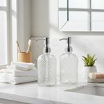 Soap Dispenser, 400 ml Clear Glass Hand Dish, Soap Dispensers Bathroom with