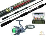 Pike Bass Fishing Kit | 7ft Hunter Pro Spinning Rod & HP60S Reel | Lures & Box
