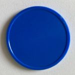 BLUE PLASTIC 35MM DIAMETER TOKEN - BAG OF 100 - EVENT REWARD VOTING