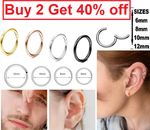 Surgical Steel Clicker Nose Ring Septum Hinge Hoop Ear Lip Piercing
