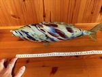Multicoloured Abstract Swirl Art Glass Fish Figurine Sculpture 43 cm