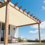 Beige 2-7' Sun Shade Sail Straight Edge Canopy UV Block Sun Deck Pool Cover