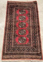 Vintage Hand Made Traditional Rug Oriental Wool Multicolor Carpet 134x76 cm