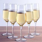 Set of 6 Champagne Glasses 220ml Flute Glasses Prosecco, Cava & Sparkling Wine