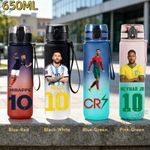 650ml Football Star Ronaldo CR7 Straw Water Portable Flip Cover Drinking Bottle