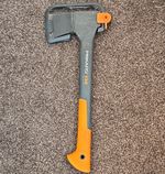 Fiskars X10 Hatchet Axe Black/Orange Steel Blade with Sheath