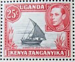 KENYA, UGANDA AND TANGANYIKA 1952 SG140 25c. BLACK AND CARMINE-RED  -  MNH