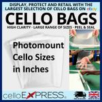 Clear Cellophane Cello Bags Self Seal - Picture Photo Mount Display Bags for Art