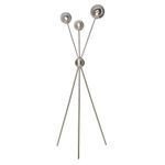 Litecraft Tripod Floor Lamp 3 Light With Smoke Glass Ball Shades - Satin Nickel 