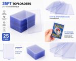 35PT Top Loaders Clear Hard Trading Card Sleeves Rigid Card Holders 3x4