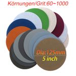 60-1000 Grit 5 inch Round Sandpaper Sanding Disc 125mm Dry Flocking Disc No hole