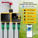 WiFi Water Timer Smart Irrigation Controller Solar Powered Valve 2.4GHz App UK