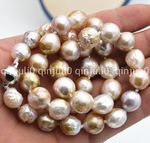 Luster 10-12mm Genuine Natural South Sea Edison Baroque Pearl Necklace 18"