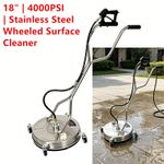 18" Stainless Steel Whirlaway Surface Cleaner 4000PSI Driveway Pressure Washer