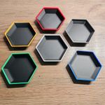 Set of 6 Hexagon Stacking Board Game Token Trays, Tabletop Gaming Gifts